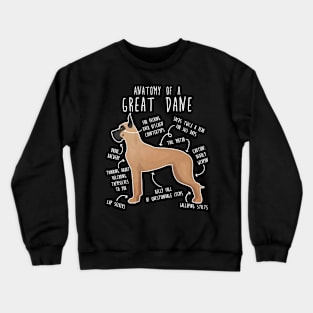 Cropped Fawn Great Dane Dog Anatomy Crewneck Sweatshirt